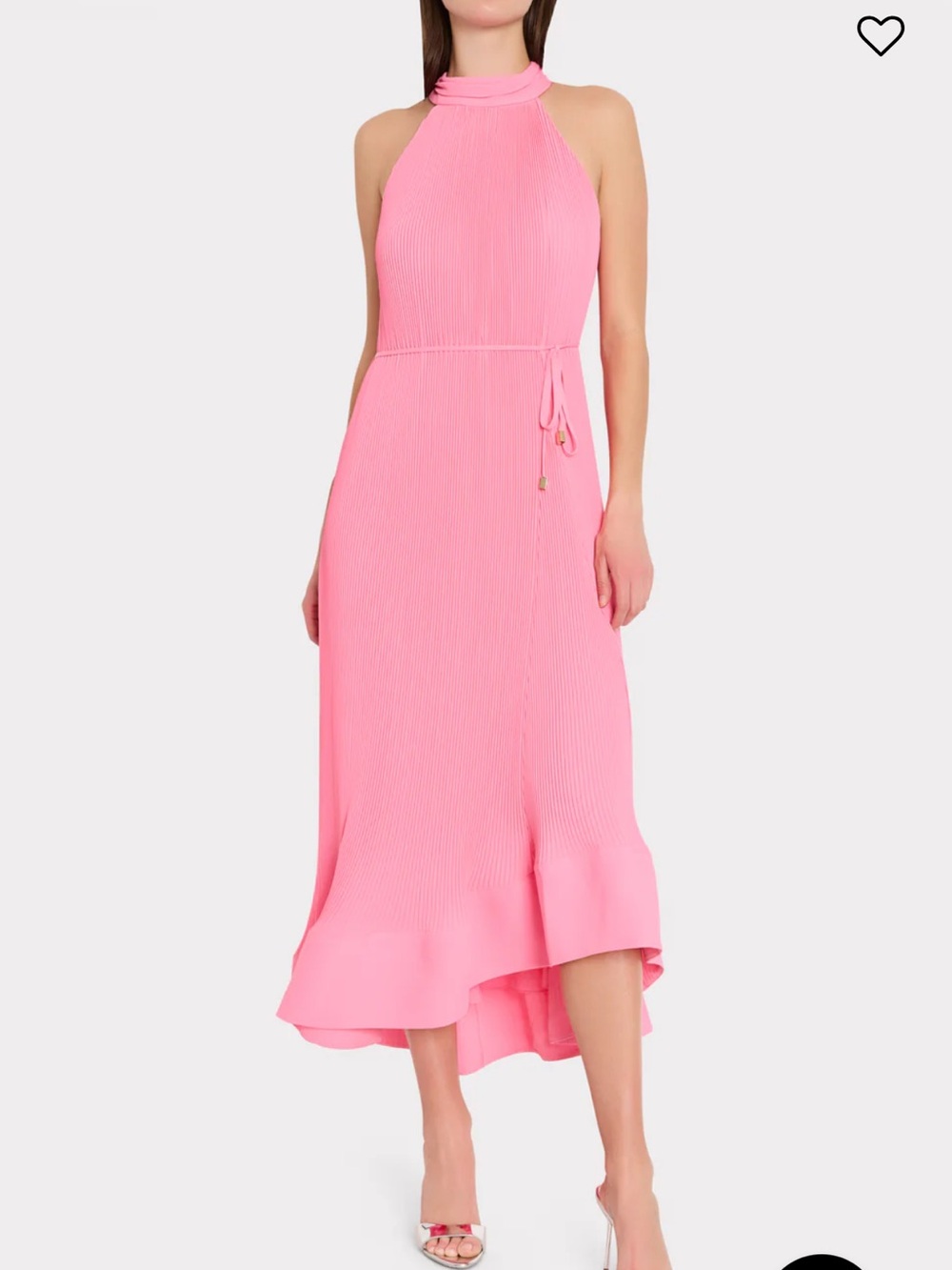 Milly Hot Pink Halter High-Low Midi Dress